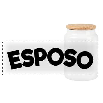 Esposo Husband To Be Groom Married Men Wedding - Panoramic Cookie Jar with Wooden Lid - white - Front