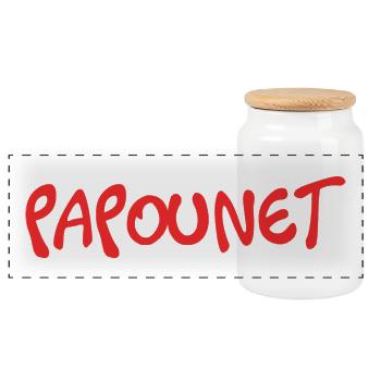 PAPOUNET. PAPA. FÊTE DES PÈRES. BONNE FÊTE PAPA - Boîte à biscuits avec couvercle en bois - blanc - Devant