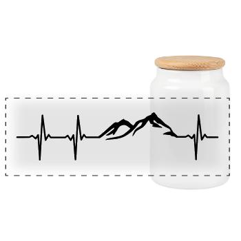 cadeau T-shirt Montagne idée énonciations drôles d'amour - Boîte à biscuits avec couvercle en bois - blanc - Devant