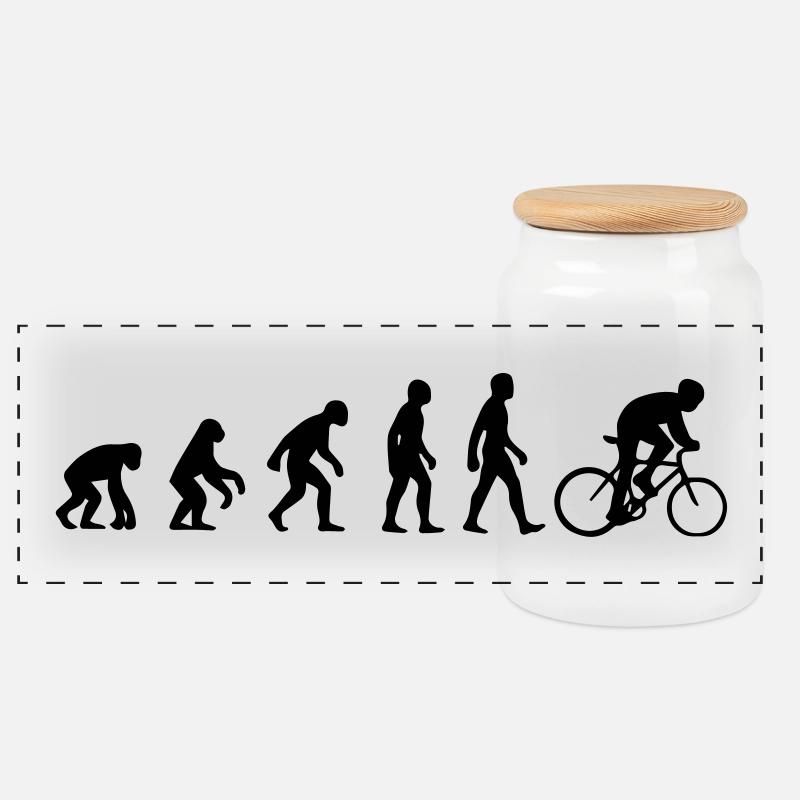 Bike Evolution - Panorama Keksdose mit Holzdeckel - Weiß