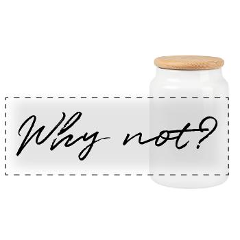 why not - Panorama Keksdose mit Holzdeckel - Weiß - Vorne