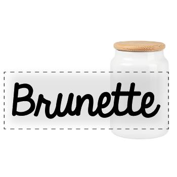 Brunette - Boîte à biscuits avec couvercle en bois - blanc - Devant