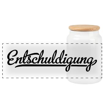 Excuse me - Panoramic Cookie Jar with Wooden Lid - white - Front
