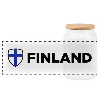 Drapeau national de la Finlande - Boîte à biscuits avec couvercle en bois - blanc - Devant