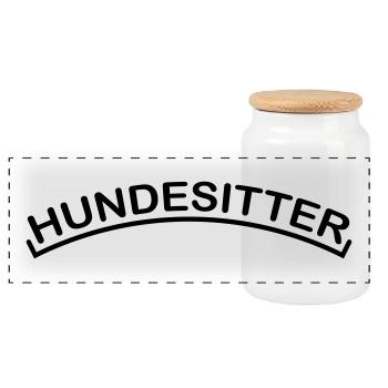 Hundesitter - Panorama Keksdose mit Holzdeckel - Weiß - Vorne