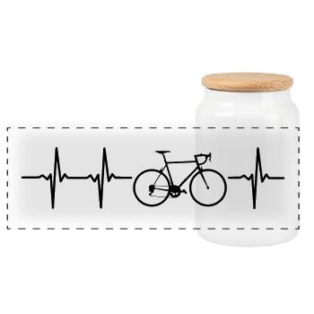 Rennrad T-Shirt Geschenk Idee Weihnachten Lustig - Panorama Keksdose mit Holzdeckel - Weiß - Vorne