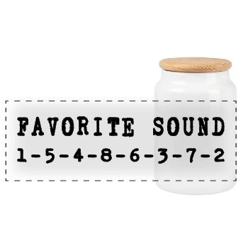 V8 Favorite Sound - Car Gift Idea Shirt Schw - Panoramic Cookie Jar with Wooden Lid - white - Front
