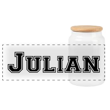 julian - Boîte à biscuits avec couvercle en bois - blanc - Devant