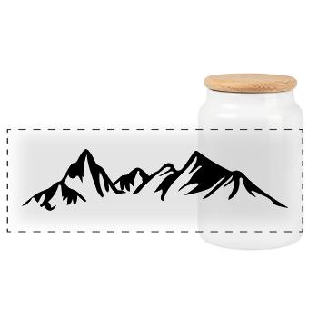 les montagnes - Boîte à biscuits avec couvercle en bois - blanc - Devant