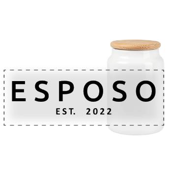 Esposo Est. 2022 Fiançailles pour le mariage du marié - Boîte à biscuits avec couvercle en bois - blanc - Devant