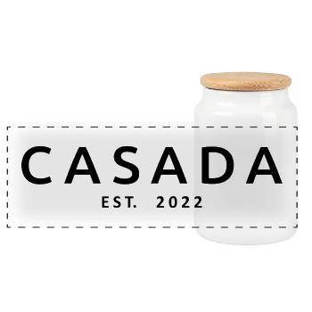 Casada Est. 2022 anniversaire de mariage Femmes mariées - Boîte à biscuits avec couvercle en bois - blanc - Devant