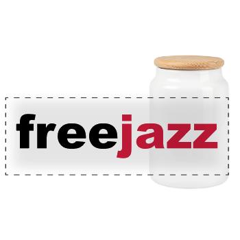 Free Jazz - Panorama Keksdose mit Holzdeckel - Weiß - Vorne