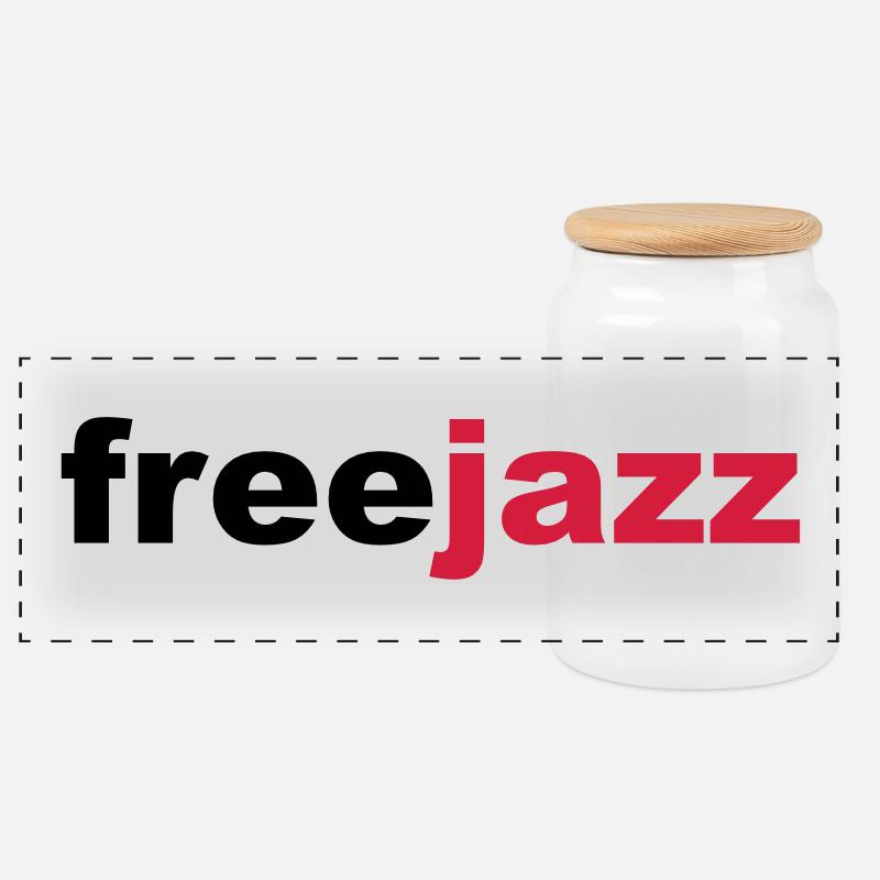 Free Jazz - Panorama Keksdose mit Holzdeckel - Weiß