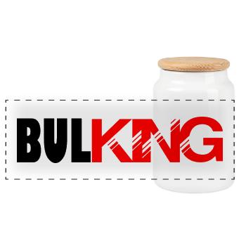 bulking - Panoramic Cookie Jar with Wooden Lid - white - Front
