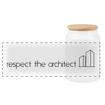 respecte l'architecte - Boîte à biscuits avec couvercle en bois - blanc - Devant