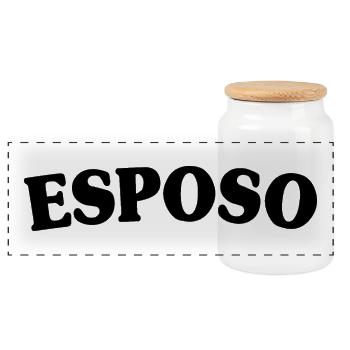 Esposo Husband To Be Groom Married Men Wedding - Panoramic Cookie Jar with Wooden Lid - white - Front