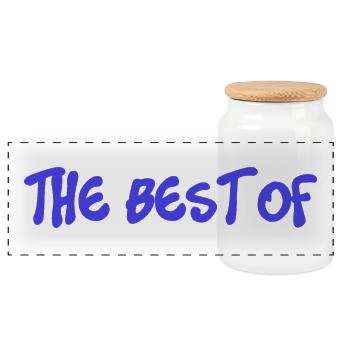 MOM. MOTHER'S DAY. HAPPY MOTHER'S DAY. I LOVE YOU - Panoramic Cookie Jar with Wooden Lid - white - Front