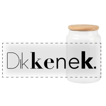 dikkenek - Boîte à biscuits avec couvercle en bois - blanc - Devant
