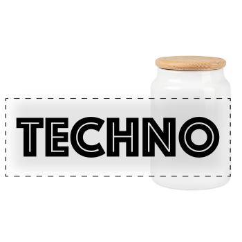 Techno. Ravewear. - Panorama Keksdose mit Holzdeckel - Weiß - Vorne