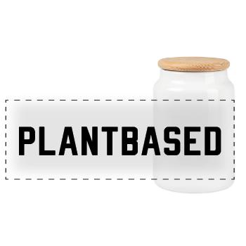 plante végétalienne - Boîte à biscuits avec couvercle en bois - blanc - Devant