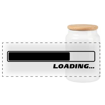 Loading Laden Ladebalken 2c - Panorama Keksdose mit Holzdeckel - Weiß - Vorne