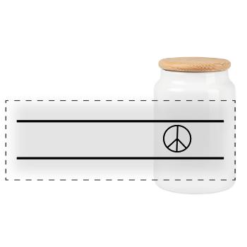 paix - Boîte à biscuits avec couvercle en bois - blanc - Devant