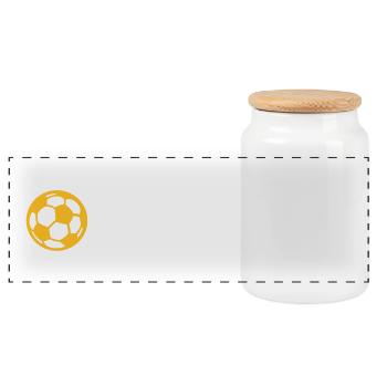 Intellectual Hooligan - Panoramic Cookie Jar with Wooden Lid - white - Front