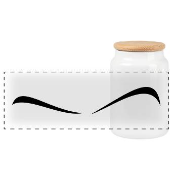 eyebrows - Panoramic Cookie Jar with Wooden Lid - white - Front