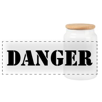 Danger danger t-shirt - Panoramic Cookie Jar with Wooden Lid - white - Front