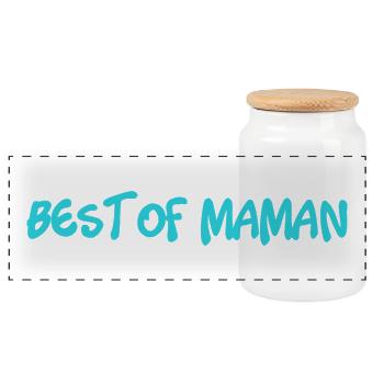 MAMIE. FÊTE DES MÈRES. BONNE FÊTE MAMIE. JE T'AIME - Boîte à biscuits avec couvercle en bois - blanc - Devant
