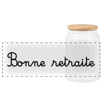 RETRAITE. RETRAITE. RETRAITEE. SENIOR. MAMIE. PAPY - Boîte à biscuits avec couvercle en bois - blanc - Devant