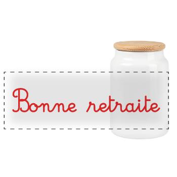 RETRAITE. RETRAITE. RETRAITEE. SENIOR. MAMIE. PAPY - Boîte à biscuits avec couvercle en bois - blanc - Devant
