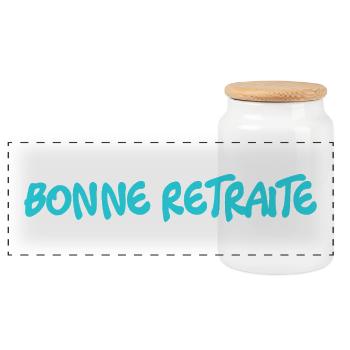 RETRAITE. RETRAITE. RETRAITEE. SENIOR. MAMIE. PAPY - Boîte à biscuits avec couvercle en bois - blanc - Devant