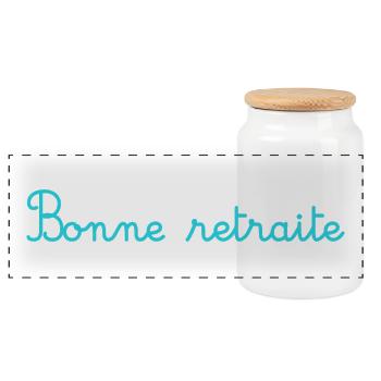 RETRAITE. RETRAITE. RETRAITEE. RETRAITE - Boîte à biscuits avec couvercle en bois - blanc - Devant