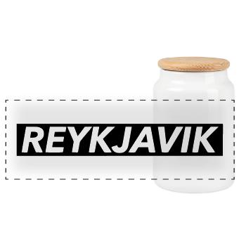 Reykjavik - Panorama Keksdose mit Holzdeckel - Weiß - Vorne