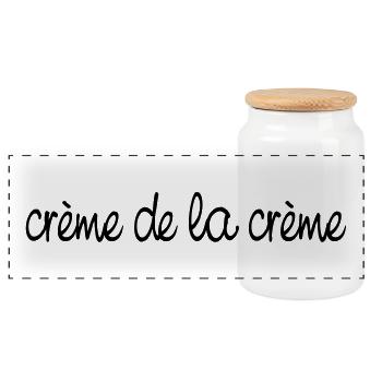 Crème de la crème - Boîte à biscuits avec couvercle en bois - blanc - Devant