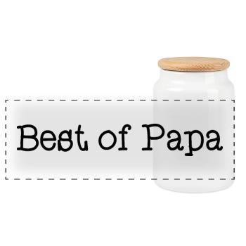 VATERTAG. FROHER VATERTAG. PAPA. ALLES GUTE ZUM GEBURTSTAG. - Panorama Keksdose mit Holzdeckel - Weiß - Vorne