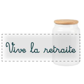 RETRAITE. RETRAITE. RETRAITEE. SENIOR. MAMIE. PAPY - Boîte à biscuits avec couvercle en bois - blanc - Devant