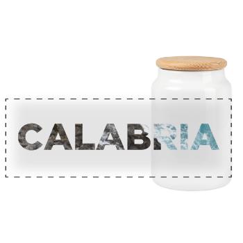 CALABRIA - Panorama Keksdose mit Holzdeckel - Weiß - Vorne