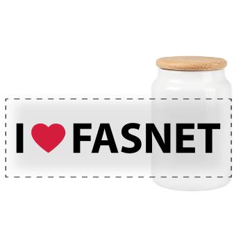 fasnet - Boîte à biscuits avec couvercle en bois - blanc - Devant