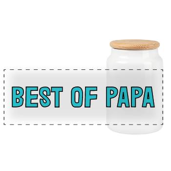 PAPY. FÊTE DES PÈRES. BONNE FÊTE PAPY. JE T'AIME. - Boîte à biscuits avec couvercle en bois - blanc - Devant