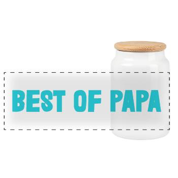 PAPA. FÊTE DES PÈRES. BONNE FÊTE PAPA. BONNE FÊTE. - Boîte à biscuits avec couvercle en bois - blanc - Devant