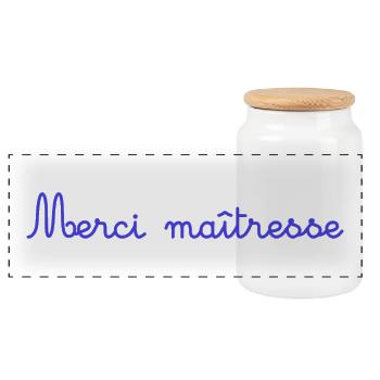 MERCI. THANKS. THANK YOU. ANNIVERSAIRE. NAISSANCE. - Boîte à biscuits avec couvercle en bois - blanc - Devant