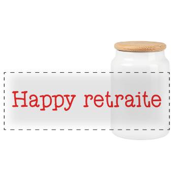 RETRAITE. RETRAITE. RETRAITEE. SENIOR. MAMIE. PAPY - Boîte à biscuits avec couvercle en bois - blanc - Devant