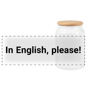 In English - Panoramic Cookie Jar with Wooden Lid - white - Front