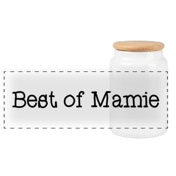 MAMIE. FÊTE DES MÈRES. BONNE FÊTE MAMIE. JE T'AIME - Boîte à biscuits avec couvercle en bois - blanc - Devant