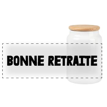 RETRAITE. RETRAITE. RETRAITEE. SENIOR. MAMIE. PAPY - Boîte à biscuits avec couvercle en bois - blanc - Devant