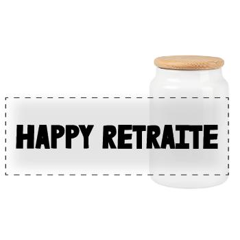 RETRAITE. RETRAITE. RETRAITEE. SENIOR. MAMIE. PAPY - Boîte à biscuits avec couvercle en bois - blanc - Devant