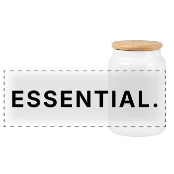 Style Minimaliste Essential - Boîte à biscuits avec couvercle en bois - blanc - Devant