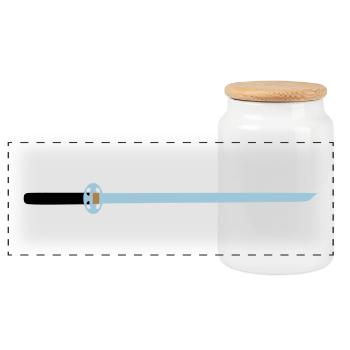 Sword middle age gift idea blade sharp - Panoramic Cookie Jar with Wooden Lid - white - Front